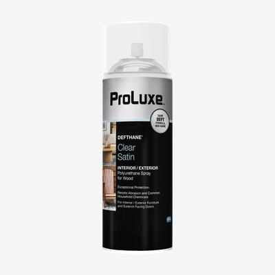 ProLuxe<sup>®</sup> DEFTHANE<sup>®</sup> Interior/Exterior Clear Polyurethane Spray for Wood